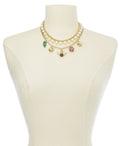 Thalia Sodi Gold-Tone Crystal, Imitation Pearl Bee Multi-Charm Layered Necklace by Vanessa Jane
