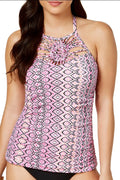 Island Escape Cabo Sands Printed High-Neck Tankini Top, Size 8 by Vanessa Jane