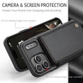 RFID Blocking Leather Wallet Case for iPhone 17 Pro Max 17 Pro 17e Air Black by Merch Section