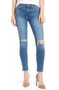 Current/Elliott Stiletto Distressed Ankle Skinny Jeans Stretch Indigo, SZ 27 by Vanessa Jane