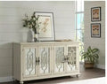 Martin Svensson Home Orleans Antique White Wood TV Stand Fits 65 In. With Mirrow by Vanessa Jane