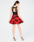 Crystal Doll Womens Juniors Velvet Trim V Neck Party Dress by Vanessa Jane