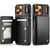 RFID Blocking Leather Wallet Case for iPhone 17 Pro Max 17 Pro 17e Air Black
