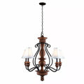 World Imports Elysia 5-Light Elegant White Fabric Shade Antiqued Gold Chandelier by Vanessa Jane