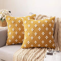 MIULEE Set of 2 Decorative Throw Pillow Covers Rhombic Jacquard Pillowcase Soft by Vanessa Jane
