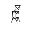 Home Decorators Mavery Black Wood Bar Stool With Woven 18 In. W X 43.7 In. H by Vanessa Jane