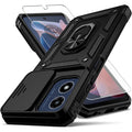 Shockproof Case with Tempered Glass for Motorola Moto G Play 2024 Multicolor by Merch Section