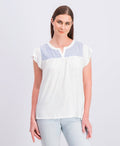 Style & Co Contrast-Yoke Cotton Top, Size XXL by Vanessa Jane