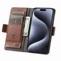 Magnetic Leather Flip Card Wallet Case for iPhone 17 Pro Max 16 15 14 13 12 11 7 Black by Merch Section