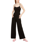 Teeze Me Womens Black Spaghetti Strap Scoop Neck Jumpsuit, Size 3/4 by Vanessa Jane