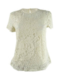 Lauren Ralph Lauren Womens Patchwork Lace Short-Sleeve Blouse, 10 Winter Cream by Vanessa Jane