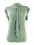 Lauren Ralph Lauren Ruffle-Sleeve Tie Neck Top by Vanessa Jane