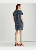Lauren Ralph Lauren Linen Geometric Shift Dress Dark, Size 6 by Vanessa Jane