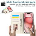 Zipper Leather Wallet Crossbody Case for iPhone 16 Pro Max 16e 15 14 13 12 by Merch Section
