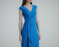 Lauren Ralph Lauren Ruffle-Trim Jersey Gown – Bondi Blue, Size 8 by Vanessa Jane