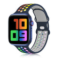 Soft Silicone Sport Band for Apple Watch Series 11 10 9 8 7 6 5 SE Multicolor by Merch Section