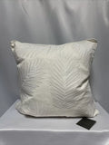 Lacourte Palm Leaf Velvet Applique 20 x 20 Decorative Pillow – White by Vanessa Jane