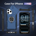 Magnetic Ring Stand Case with Camera Cover for iPhone 17 16 15 14 13 12 Pro Max Black by Merch Section