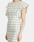 Lauren Ralph Lauren Windowpane Jacquard Dress - Cream/Navy Size 2 by Vanessa Jane