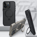 Fiber Texture Ring Stand Magnetic Case for iPhone 17 Pro Max Air 16 15 14 13 12 by Merch Section