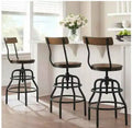 Home Decorators Collection Hamrick Industrial Adjustable Height Bar Stool, Black by Vanessa Jane