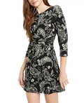 Be Bop Juniors Paisley Twist-Front Dress, Black Size XL by Vanessa Jane