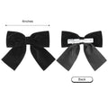 Aileam Velvet Hair Bows 2PCS Black 4" Big Fall Alligator Clips by Deal US