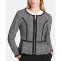 DKNY Petite Collarless Zip-Front Peplum Jacket by Vanessa Jane