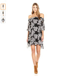 Moon River Women's Off Shoulder Floral Print Dress, Small by Vanessa Jane