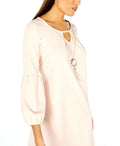 NY Collection Petite Women's Blush Statement-Sleeve Dress, Size Small by Vanessa Jane