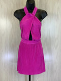 Sincerely Jules High Neck Pleated Dress, Size Small by Vanessa Jane