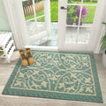 Dexi Door Mat Indoor Rugs for Entryway Non Slip Washable, 23.5x35.5, Dark Green by Vanessa Jane