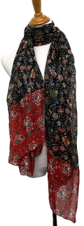 Cejon Festive Printed Oversized Chiffon Scarf by Vanessa Jane