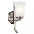 KICHLER Tao 1-Light Brushed Nickel Bathroom Indoor Wall Sconce w/ Frosted Glass by Vanessa Jane