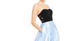 Blondie Nites Juniors Strapless Crisscross Gown Blue/Black, Size 3 by Vanessa Jane