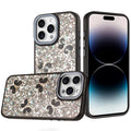 Full Glitter Flakes Case with Cute Butterflies for iPhone 14 Pro Max 6.7-Inch by Merch Section