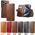 Magnetic Leather Flip Card Wallet Case for iPhone 17 Pro Max 16 15 14 13 12 11 7 Black by Merch Section