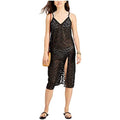 Miken Swim Womens Textured Slit Dress Deep V Neck Metallic by Vanessa Jane
