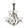 Kichler Lighting Dover 2520-NI 9-Light 2-Tier Chandelier - Brushed Nickel by Vanessa Jane