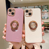 Ring Stand Cover Soft Silicone Case for iPhone 17 Pro Max Air 16 15 14 13 12 11
