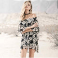 Moon River Women's Off Shoulder Floral Print Dress, Small by Vanessa Jane