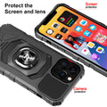 Ring Kickstand Magnetic Car Mount Case for Apple iPhone 15 Pro Max Black by Merch Section
