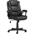Advantage Extended Mid-back Black Leather Executive Office Chairs (KB-9602B) by Vanessa Jane