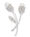 Charter Club Silver-Tone Crystal and Imitation Pearl Tulip Pin by Vanessa Jane