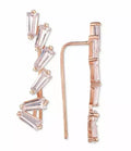 Tiara Cubic Zirconia Ear Climbers in 14k Rose Gold-Plated Sterling Silver by Vanessa Jane