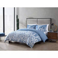 City Scene Branches 3-Piece Blue Floral Cotton Full/Queen Duvet Cover Set by Vanessa Jane