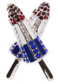 Holiday Lane Silver-Tone Red, White and Blue Pave Popsicle Pin by Vanessa Jane