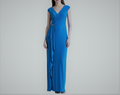 Lauren Ralph Lauren Ruffle-Trim Jersey Gown – Bondi Blue, Size 8 by Vanessa Jane