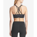 DKNY Womens Sport Logo Glitter Strappy-Back Low-Impact Sports Bra Clear Combo XL by Vanessa Jane