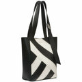 Calvin Klein Karsyn White Black Nappa Leather Stud Belted North/South Tote by Vanessa Jane